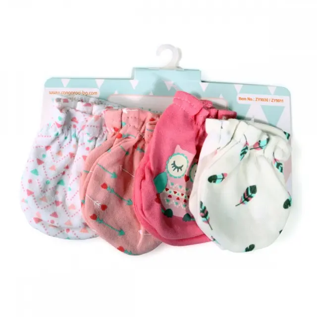 Cangaroo Βρεφικά Γαντάκια 4 ζεύγη Baby mittens Tibby Pink 3800146264246