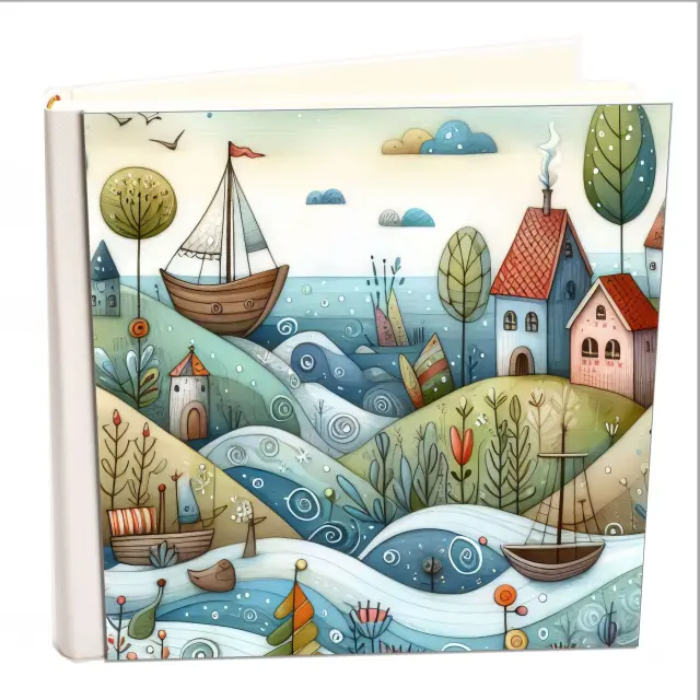 Άλμπουμ my album escape journals 02 boho style με ριζόχαρτο 35x35cm και κουτί άλμπουμ