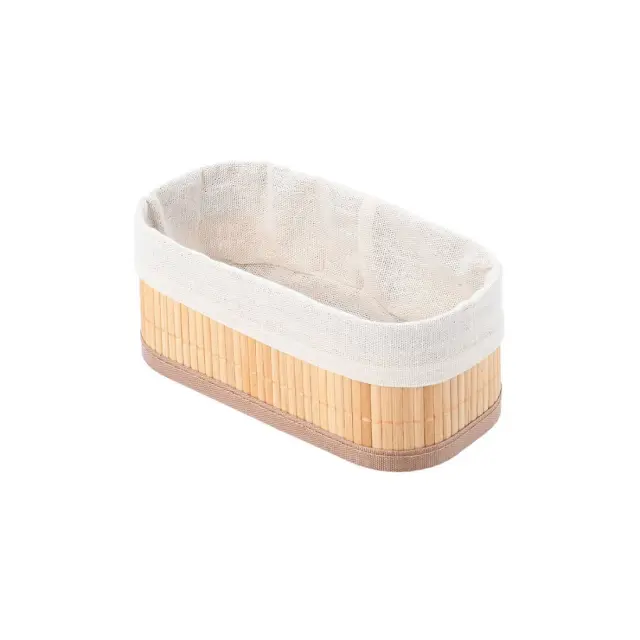 Estia Καλάθι Οργάνωσης Bamboo Essentials 19.5X10Cm Me Επένδυση
