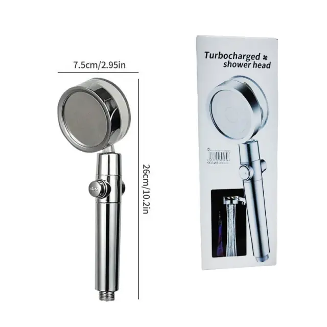 Τηλέφωνο κεφαλή ντους μπάνιου με ανεμιστήρα, εξοικονόμηση ενέργειας- Turbocharged Shower Head Shower head 002437 3