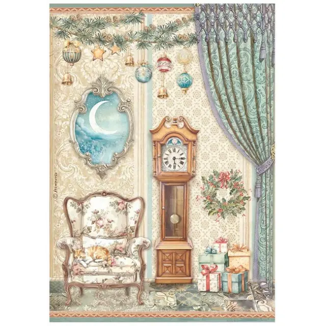 Stamperia Ριζόχαρτο για Decoupage - The Nutcracker Pendulum Clock And Chair - A4