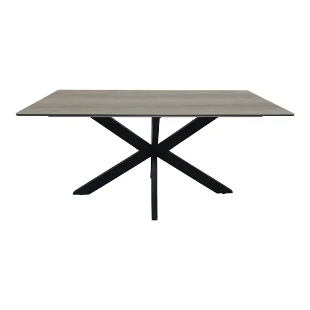 Τραπέζι Bethan pakoworld sonoma με γκρι mdf και μαύρο μέταλλο 180x90x75εκ 2