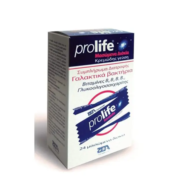 PROLIFE Chew Tabs – Προβιοτικά & Πρεβιοτικά & Βιταμίνες Β1,Β2,Β6,Β12 Αποκατάσταση της Εντερικής & Κολπικής Χλωρίδας Χωρίς Ζάχαρη, 24μασώμενα δισκία 2