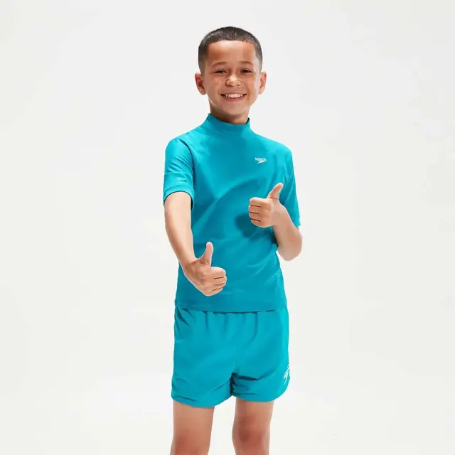 Speedo Boy's Printed Short Sleeve Rash UV Protection Top Πετρόλ 800316615123 (Speedo) - 152