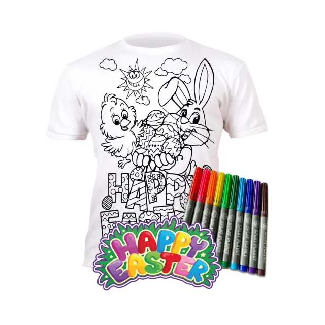 Splat Planet Πλενόμενο t-Shirt Ζωγραφικής με Μαρκαδόρους: Easter 7-8 ετών