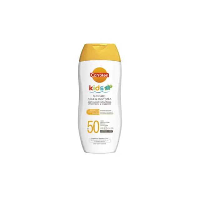 Carroten Kids Suncare Face & Body Milk SPF50, Παιδικό Αντηλιακό Γαλάκτωμα Προσωπο & Σώμα 200 ml