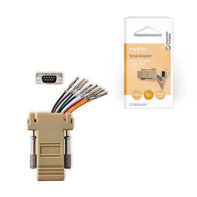 Αντάπτορας D-Sub 9 pin θηλ. - RJ45 (8P8C) θηλ., σε ivory χρώμα.