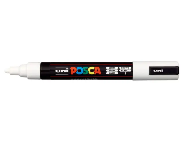 Μαρκαδόρος Σχεδίου Uni Posca PC-5M Medium με πάχος μύτης 1.8-2.5mm - WhitePC-5M(E) - AΣΠPO
