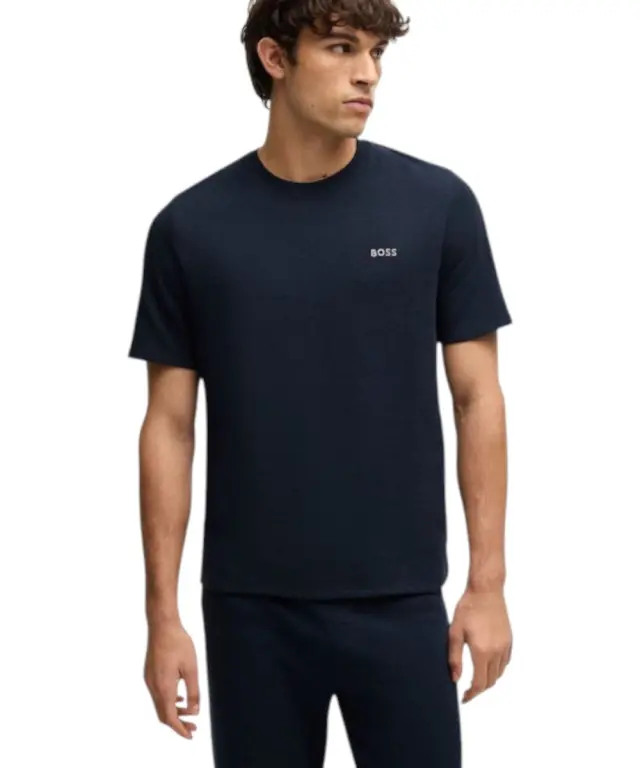 Hugo Boss - Ανδρικό T-shirt Wafflet 50535891-403 Μπλε Σκούρο - XL