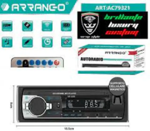 ARRANGO AC79321 AUTORADIO AUX USB*3 SD 185x50mm 2