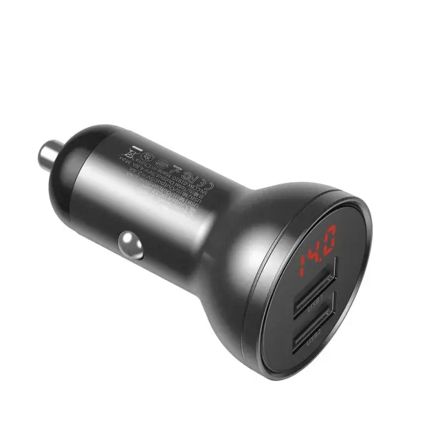 Φορτιστής Κινητού Αυτοκινήτου Baseus 2xUSB-A 24W Γκρι 3