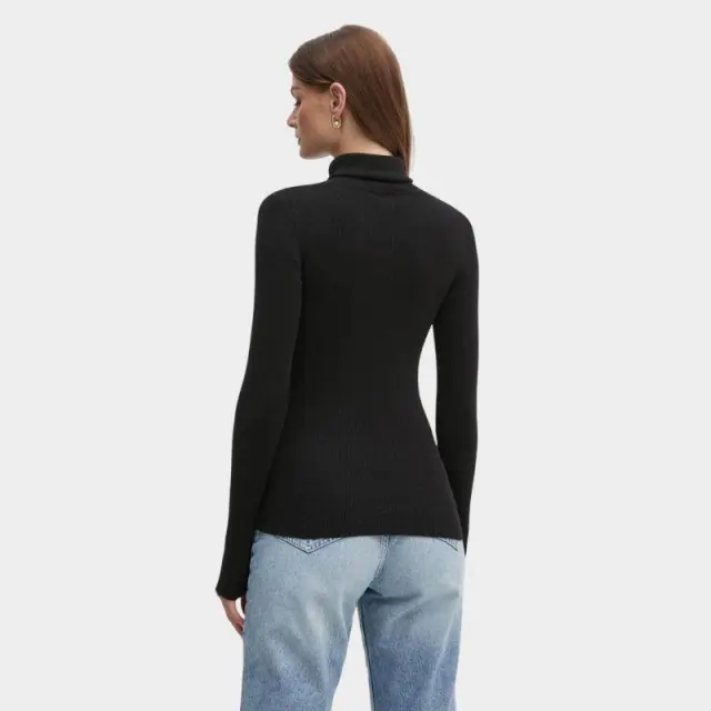 Calvin Klein Jeans - Γυναικείο Ζιβάγκο Label Roll Neck Regular Fit J20J224225-BEH Μαύρο - XL 3
