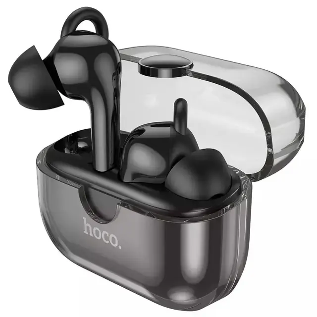 Hoco In-ear Bluetooth Handsfree Ακουστικά με Θήκη Φόρτισης Μαύρα EW22 2