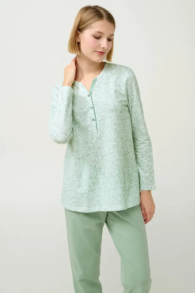 Χειμερινή Γυναικεία Φούτερ Πυτζάμα Vamp 23261 GREEN FROSTY