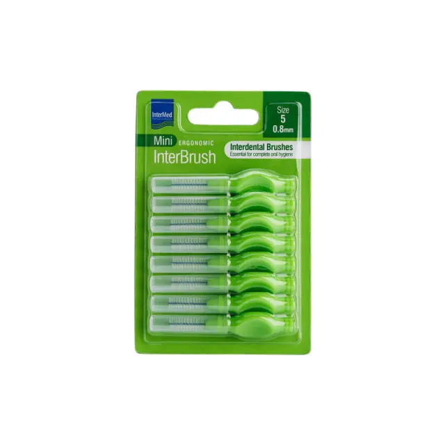 Intermed Mini Ergonomic Interbrush Μεσοδόντια Βουρτσάκια με Λαβή 0.45mm Πορτοκαλί μέγεθος 1, 8 τμχ 3