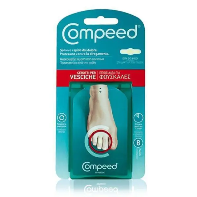 Compeed Blister on Toes Επιθέματα για Φουσκάλες στα Δάχτυλα των Ποδιών, 8τμχ