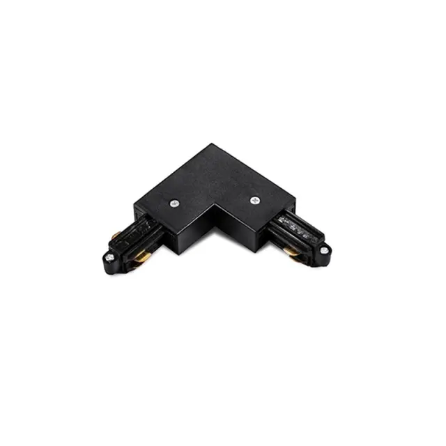 Aca Light ΣΥΝΔΕΣΜΟΣ 90° ΓΩΝΙΑΚΟΣ ΡΑΓΑΣ 2 ΚΑΛΩΔΙΩΝ ΜΑΥΡΟ