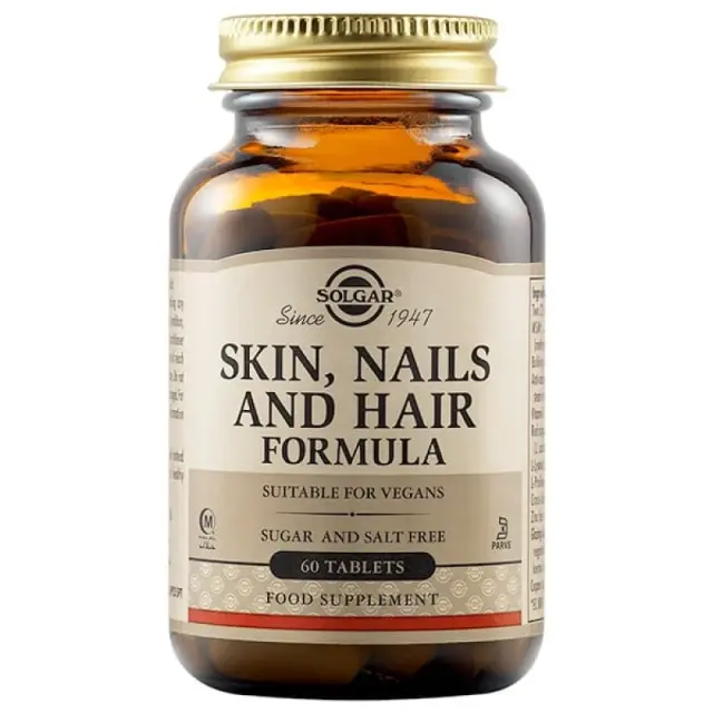 Solgar Skin, Nails and Hair Formula Φόρμουλα Πλούσια σε Βιταμίνες, Αμινοξέα & Μέταλλα για την Υγεία των Μαλλιών, του Δέρματος & των Νυχιών, 60 ταμπλέτες