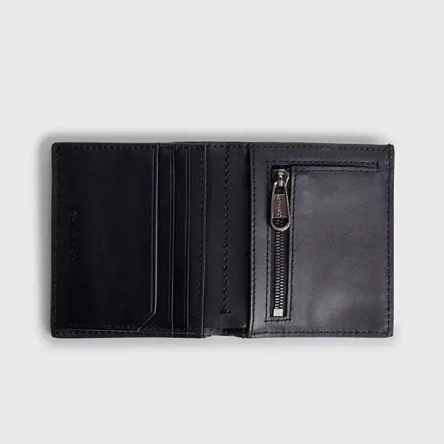 Calvin Klein - Ανδρικό Δερμάτινο Πορτοφόλι Ck Metal Trifold Wallet K50K510622-BAX Μαύρο 3