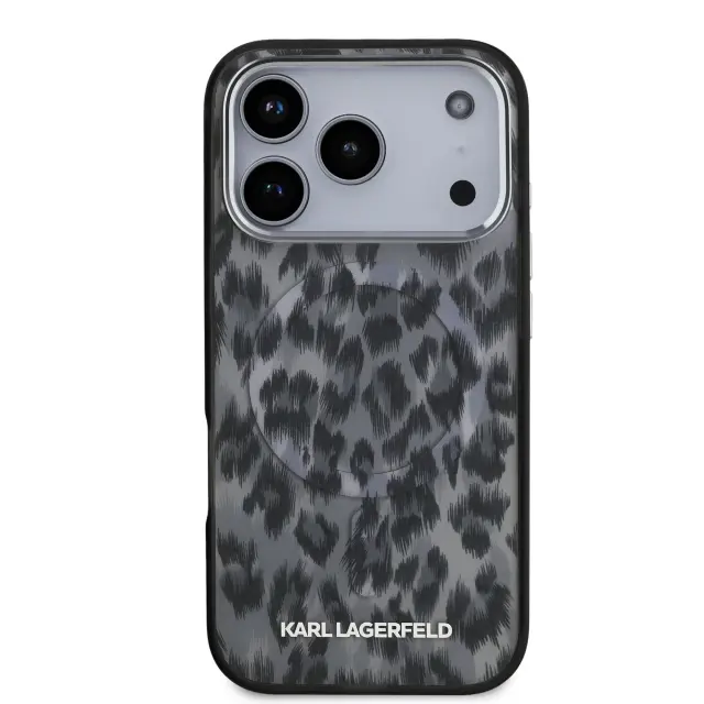 Karl Lagerfeld IML Leopard MagSafe Case for iPhone 17 Pro Grey 3