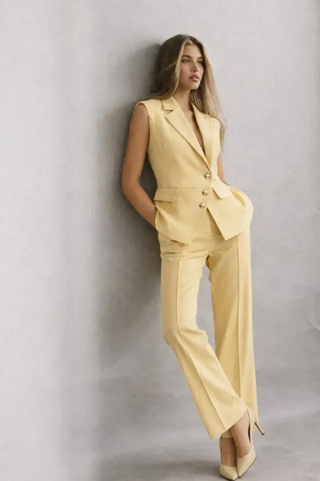 Tailored Γιλέκο με Χρυσά Κουμπιά TINOS VEST - XS