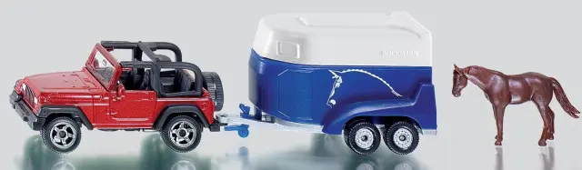 Μεταλλικο Jeep Siku Με Τρειλερ Μεταφορας Αλογου (SI001651)