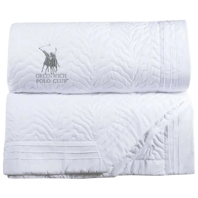 Κουβερλί 240x250 King Size Classic Greenwich Polo Club 2351 White 100% Microfiber 3