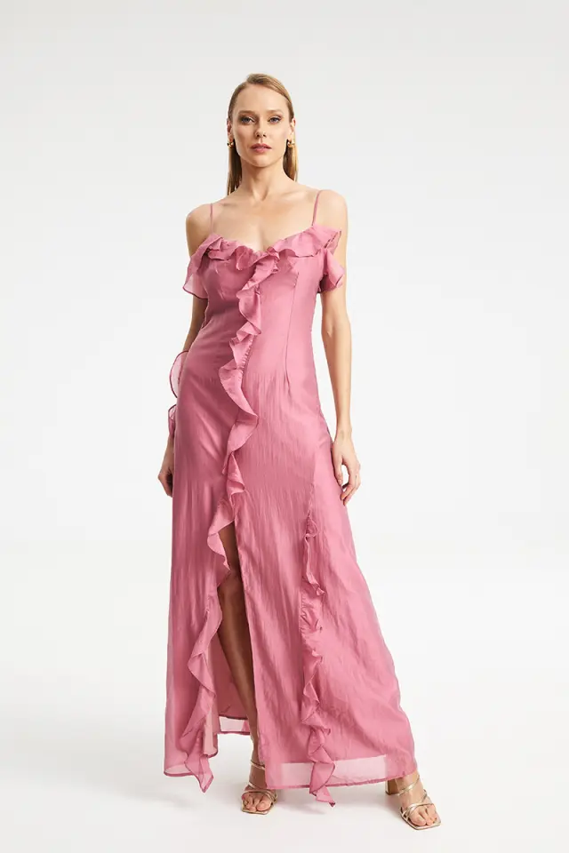 Maxi Φόρεμα με Βολάν CARETTA DRESS - XS 2