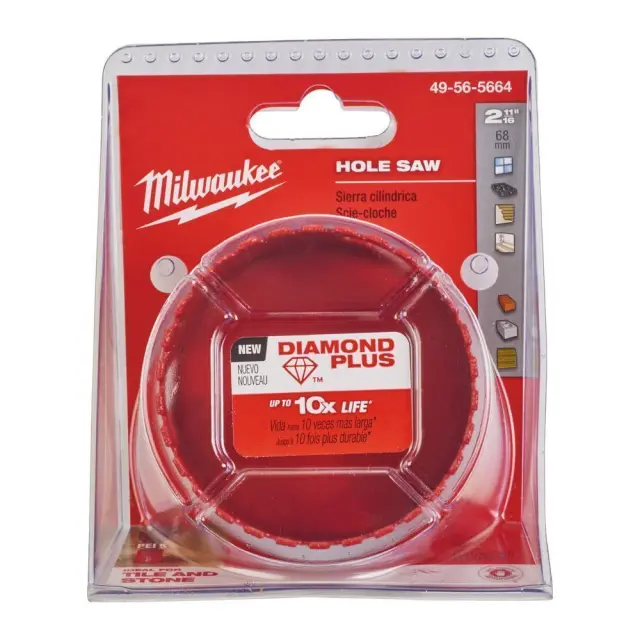 Ποτηροτρύπανο Αδαμάντινο MILWAUKEE DIAMOND PLUS 68mm 2