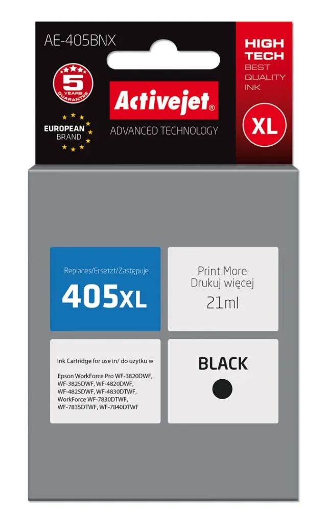 Activejet AE-405BNX ink (replacement for Epson 405XL C13T05H14010 Supreme 21ml black)