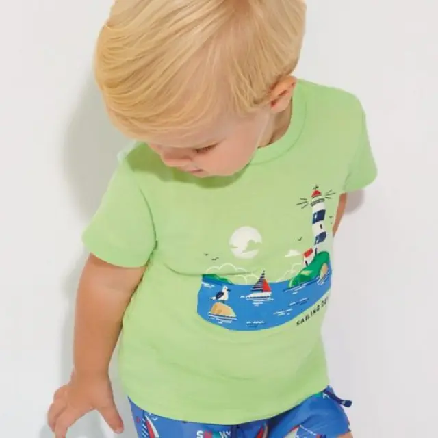 Baby 6 μηνών έως 4 ετών Σετ 2 μπλούζες κοντομάνικες από βιώσιμο βαμβάκι πεπόνι 2