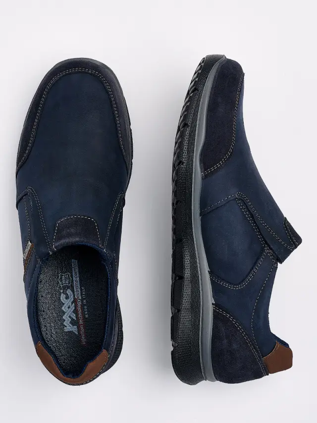 Imac Μοκασίνια-Loafers Ανδρικό Δέρμα Suede/Δέρμα Nubuck Μπλέ IMA/253138 NOTTE/COGNAC 3