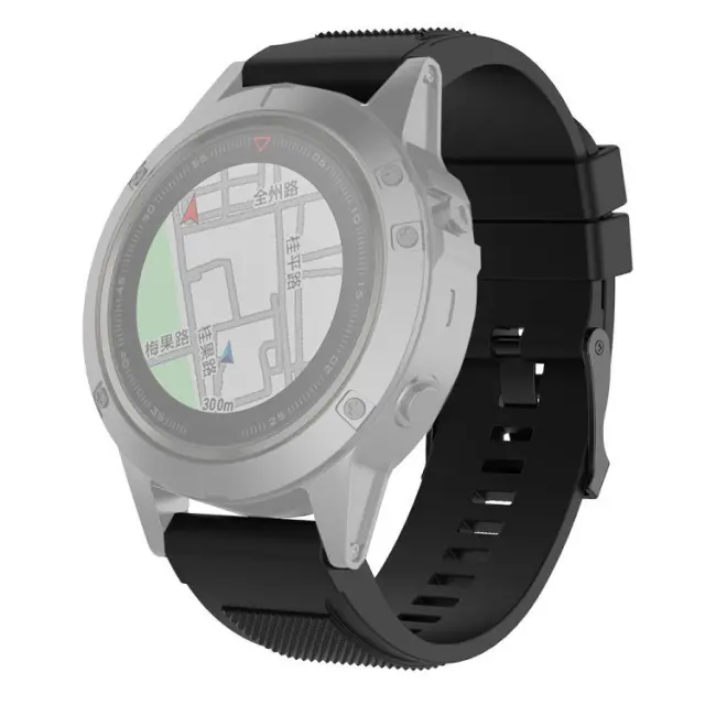 Ανταλλακτικό Λουράκι Σιλικόνης για Garmin Fenix 3/5x/3hr/5x Plus/6x/6x Pro/7x/8/9 (51mm)Black OEM