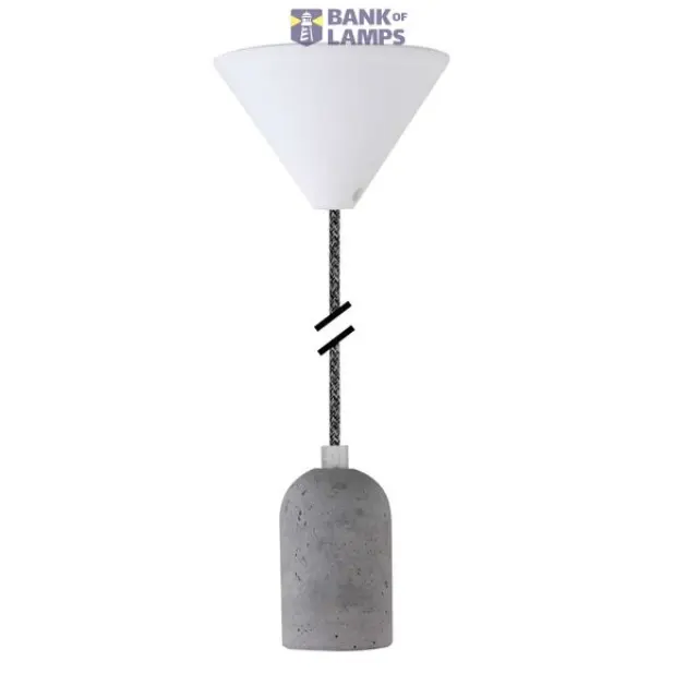 Lampholder E27 concrete Textile cotton grey PLB013 NCC / LEDmaxx