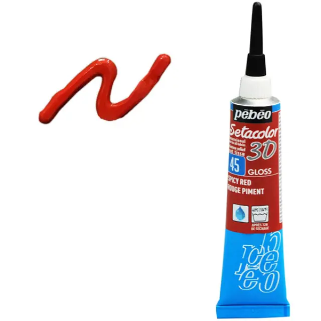Pebeo Περίγραμμα Υφάσματος Setacolor 3D Gloss Effect - 45 Pepper Red - 20ml