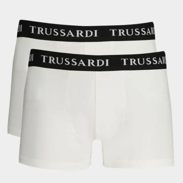 Trussardi Jeans- Ανδρικά Μποξεράκια 2Pack TRU2UTR02-01WHIT Λευκό - 2XL