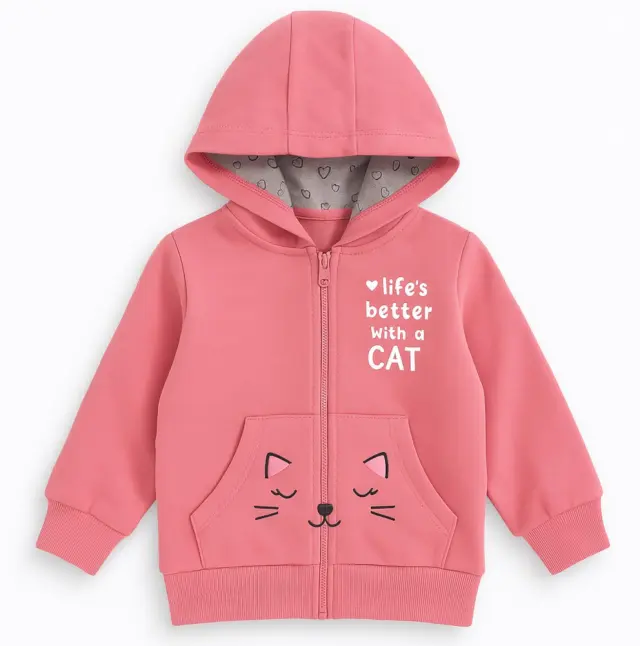 Ζακέτα με Κουκούλα Better with a Cat Venere Pink 8020618 - 12 M (80cm)