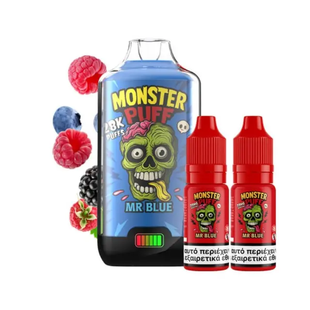 Monster Puff 28K Mr Blue Disposable 2ml & 2x10ml 20mg 2