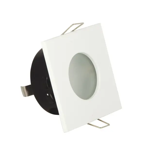 Primo 03035/W Σποτ τετράγωνο σταθερό με γυαλί ματ IP65 8.5x8.5cm λευκό Άσπρο 2