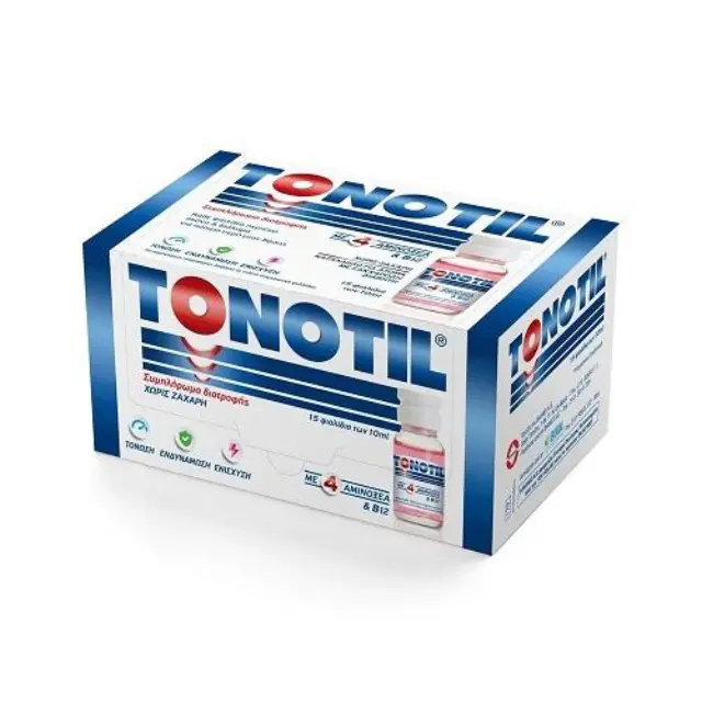 Tonotil | Συμπλήρωμα Διατροφής με 4 Αμινοξέα και B12 | 15 Φιαλίδια των 10ml