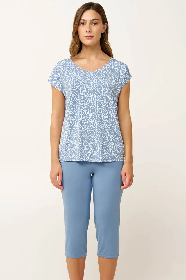 Καλοκαιρινή Γυναικεία Πυτζάμα Micomodal Vamp 24092 BLUE RAIN 2