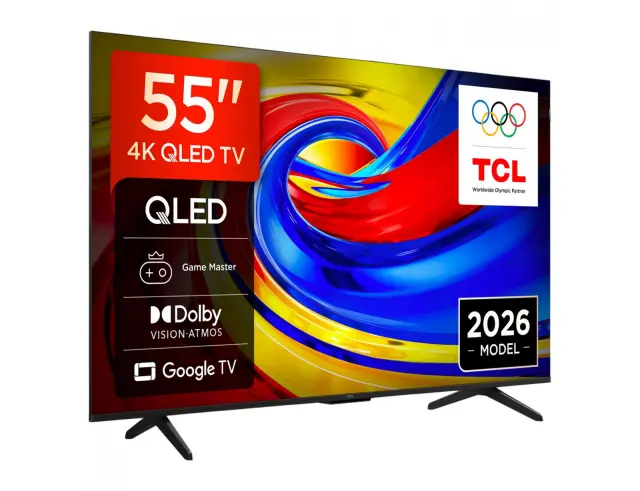 Smart TV 55'' TCL 55P7L Premium QLED - Ανάλυση 4K UHD (3840 x 2160) - AI - Dolby Vision & Atmos - HDR10+ - Δέκτες DVB-T/T2, DVB-C, DVB-S/S2 - 3x HDMI, 2x USB, Wi-Fi, Bluetooth 55P7L 2