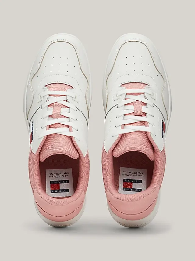 Tommy Hilfiger - Γυναικεία Sneakers Retro Basket Mix EN0EN02653-TH0 Λευκά/Ροζ 3
