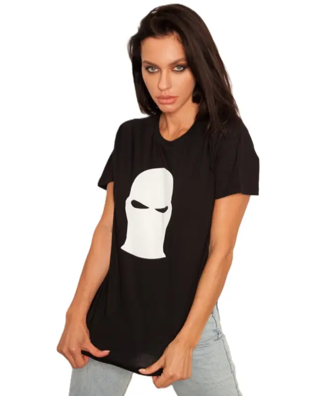 Ghetto White Mask Black T-Shirt | Unisex 2
