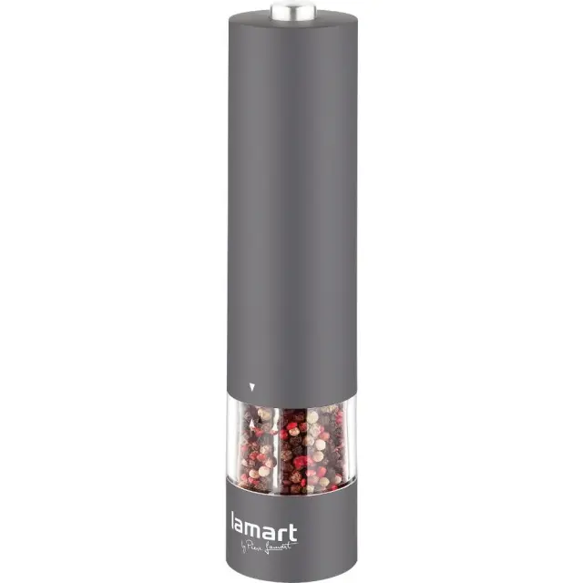Ηλεκτρικός Μύλος Μπαχαρικών Lamart LT7061 4xAA 60ml με Rubber Επίστρωση και Φωτισμό Γκρι