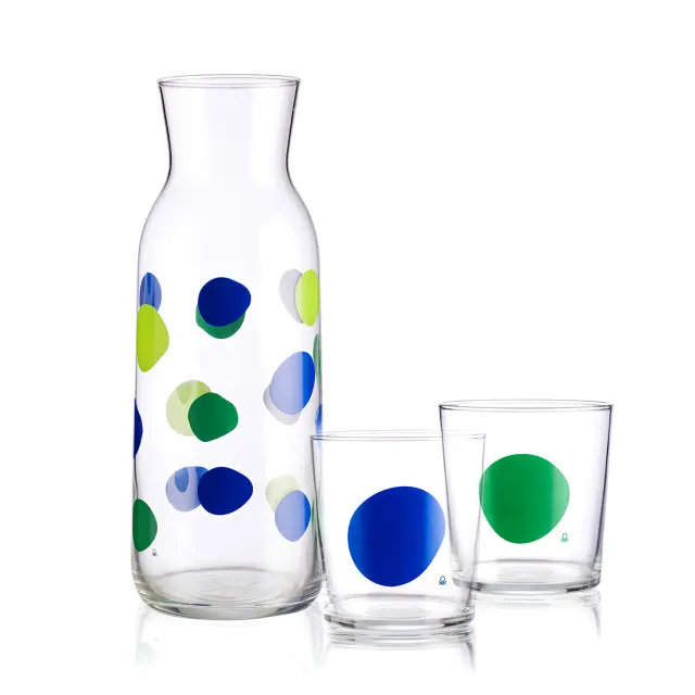 Benetton Rainbow Σετ Μπουκάλι με Δύο Ποτήρια (1,2lt - 0,33lt)