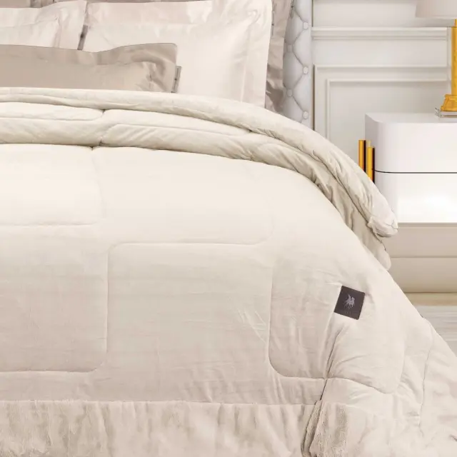 Κουβερτοπάπλωμα 240x250 King Size 700gsm Premium Greenwich Polo Club 3965 Ivory 100% Πολυέστερ 2