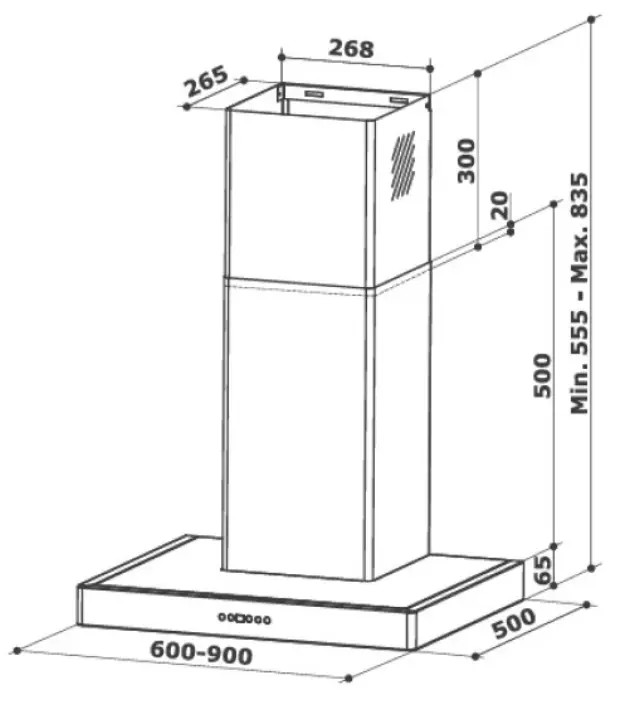 ΑΠΟΡΡΟΦΗΤΗΡΑΣ AIRMAX PROFF LD37 800m3/h ΜΑΥΡΟΣ 900mm 2