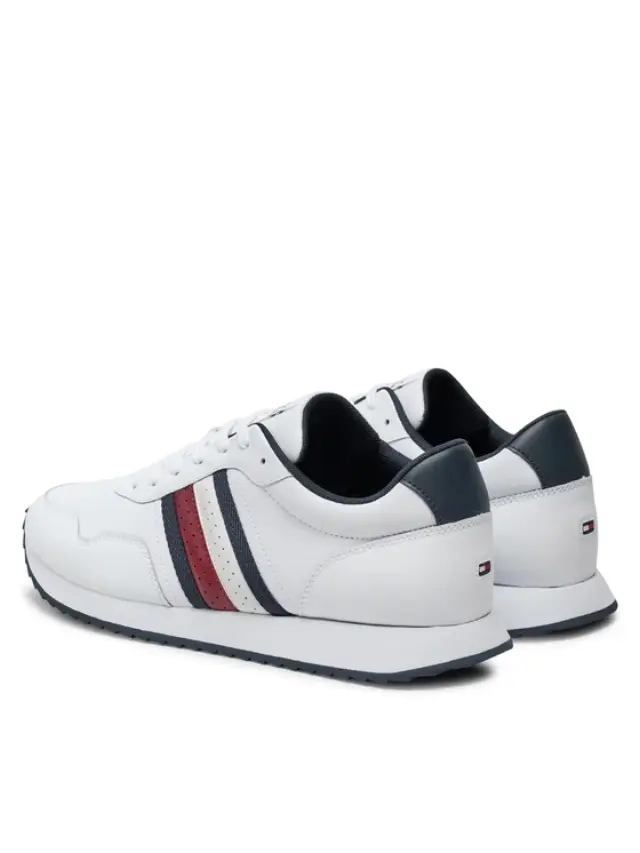 Tommy Hilfiger – Ανδρικά Sneakers Runner Evo Lth Mix Ess FM0FM05121-YBS Λευκό - 44 3