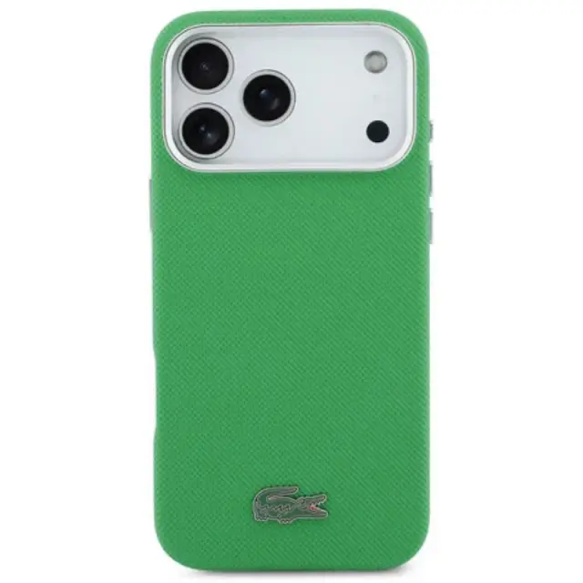 Lacoste για iPhone 17 Pro Max - MagSafe - Μεταλλικές άκρες - Εμβληματικό λογότυπο Petit Pique - Πράσινο Estragon 2